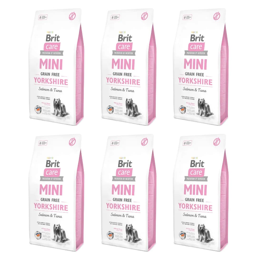 Brit Care Dog Mini Grain Free Yorkshire Salmon & Tuna sucha karma dla psów małych ras z łososiem i tuńczykiem – 2 kg