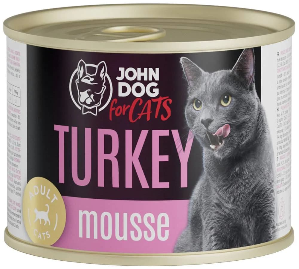 John Dog for Cats Mus karma mokra z indykiem dla dorosłych kotów