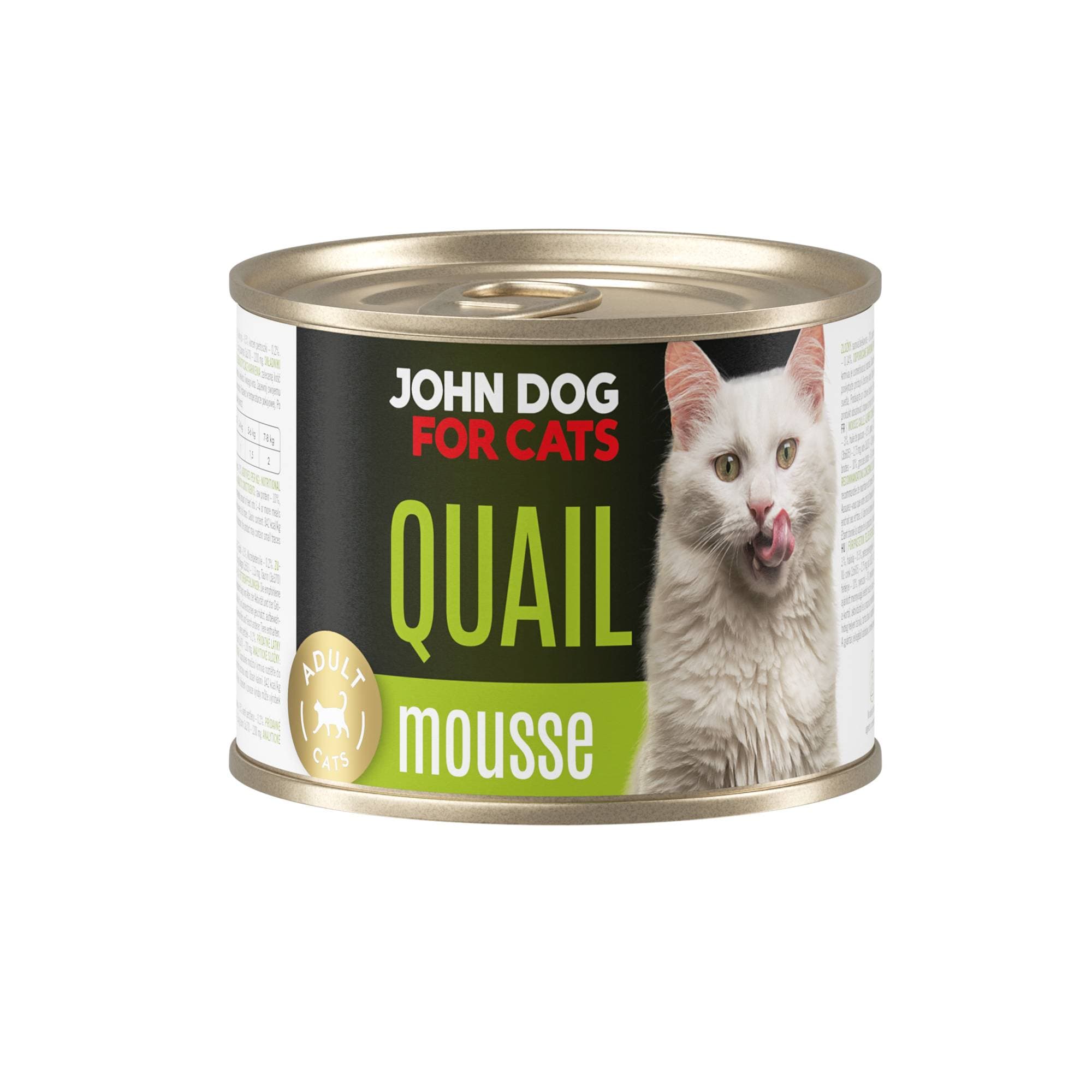 John Dog for Cats Mus karma mokra z przepiórką dla dorosłych kotów