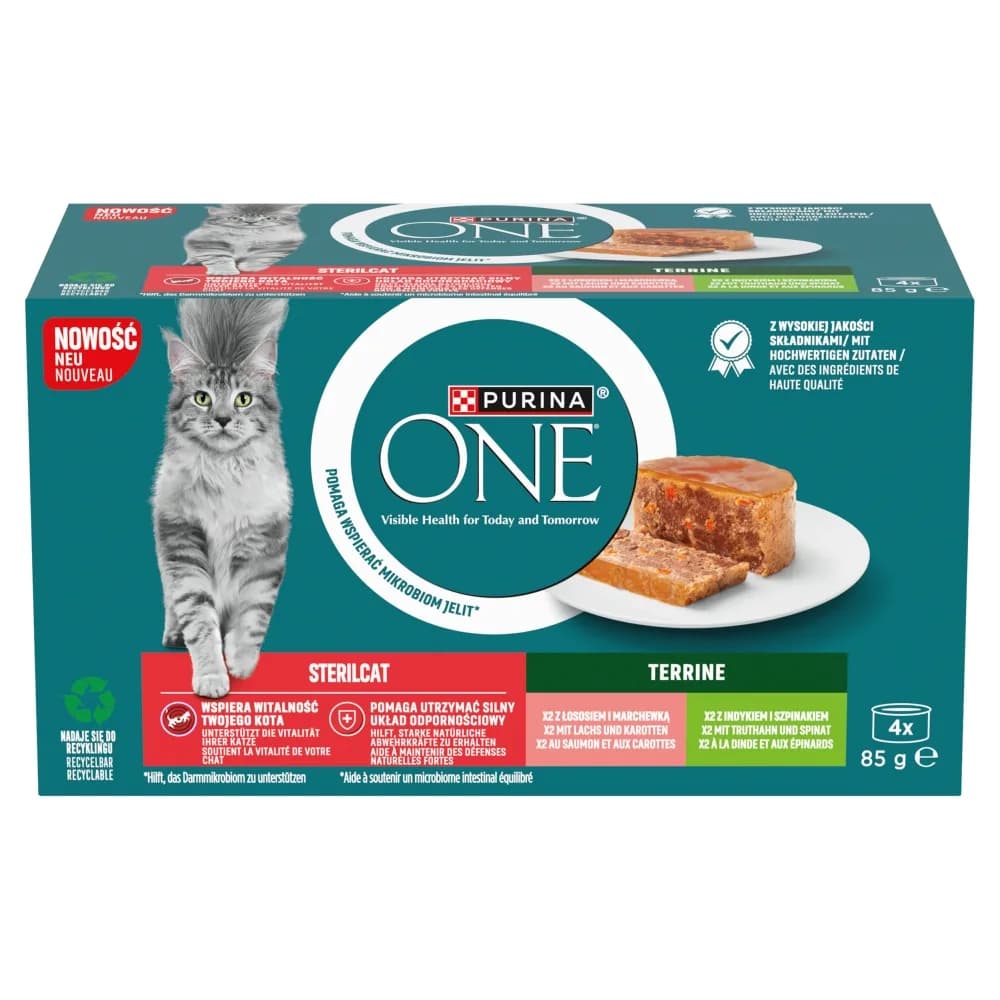 Purina ONE Sterilcat Karma dla wysterylizowanych kotów 4 × 85 g