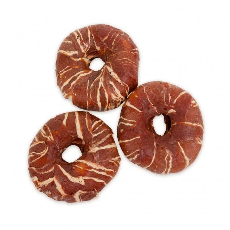 Hau&Miau Przysmak dla psa donaty ze skóry owinięte kaczką marmurkową 10-11 cm 500 g