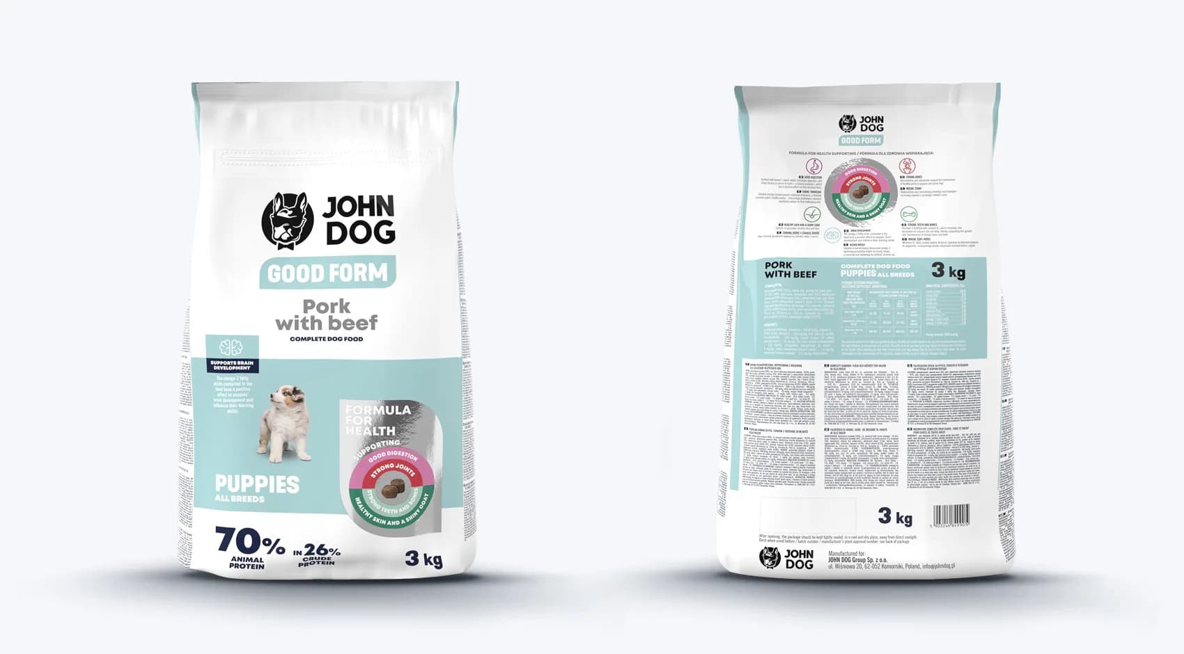 John Dog Good Form Wieprzowina z wołowiną dla szczeniąt – 120 g
