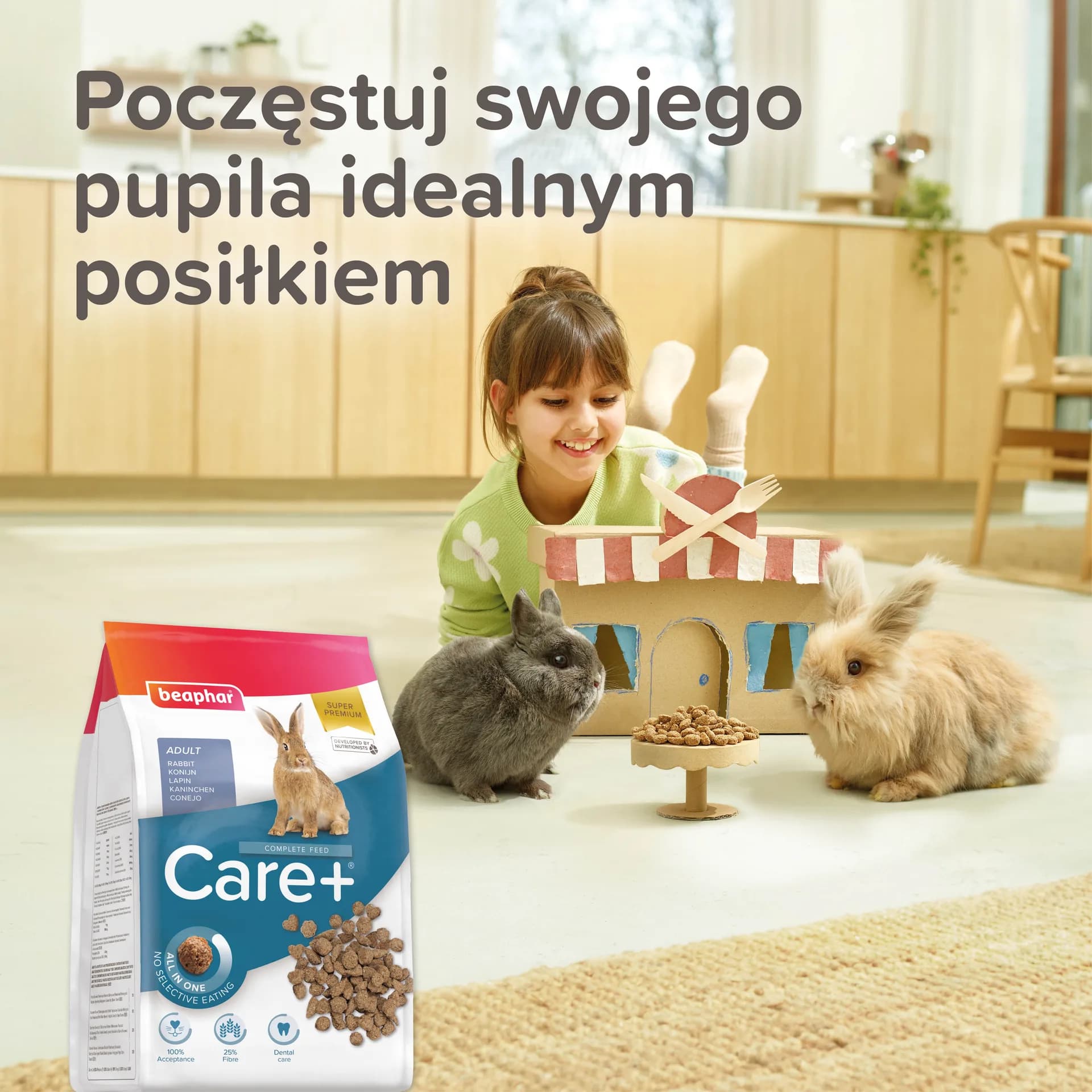 Beaphar Care+ Rabbit Adult pełnoporcjowa karma dla królika – 700 g