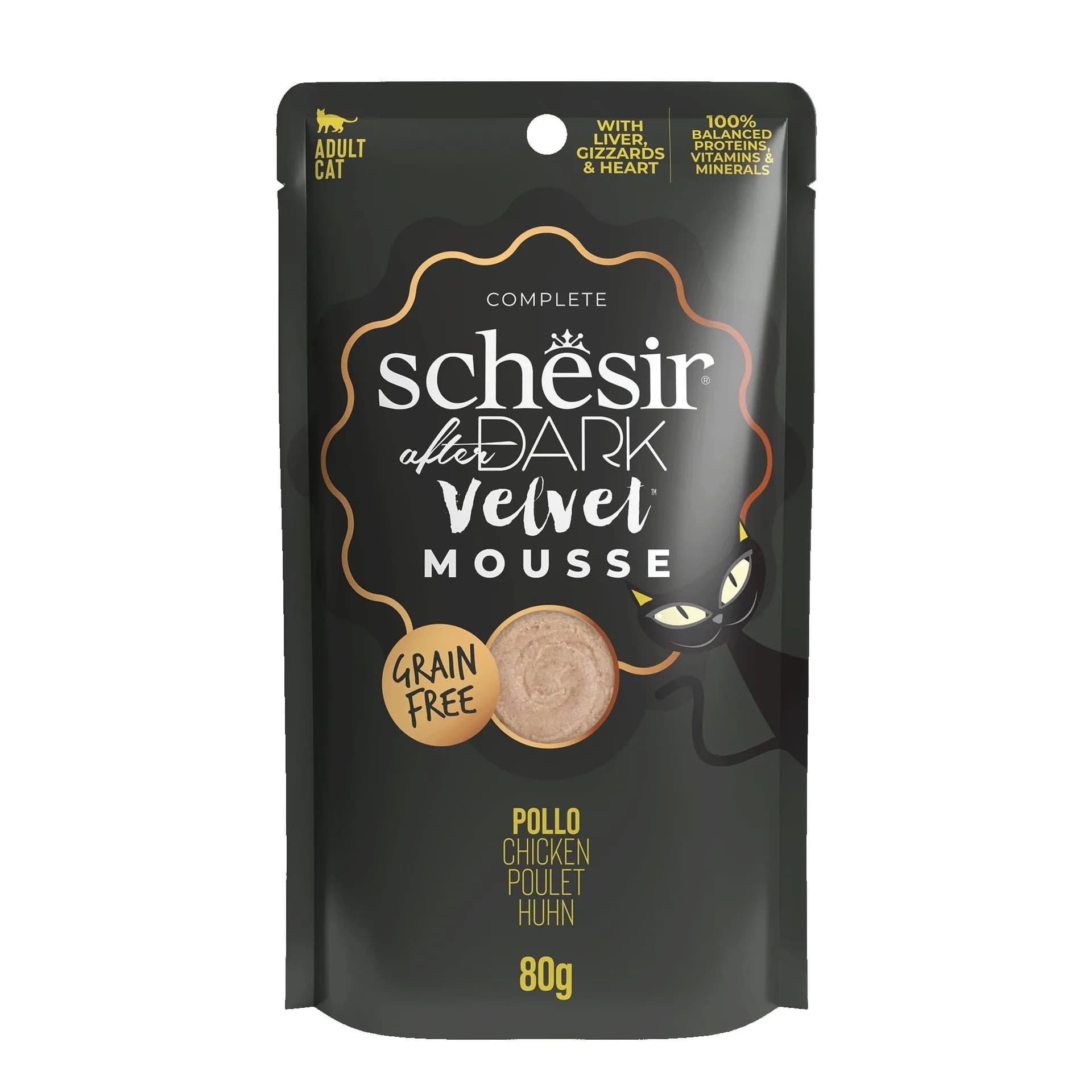 Schesir After Dark Velvet Mousse karma mokra dla kota kurczak saszetka 80 g