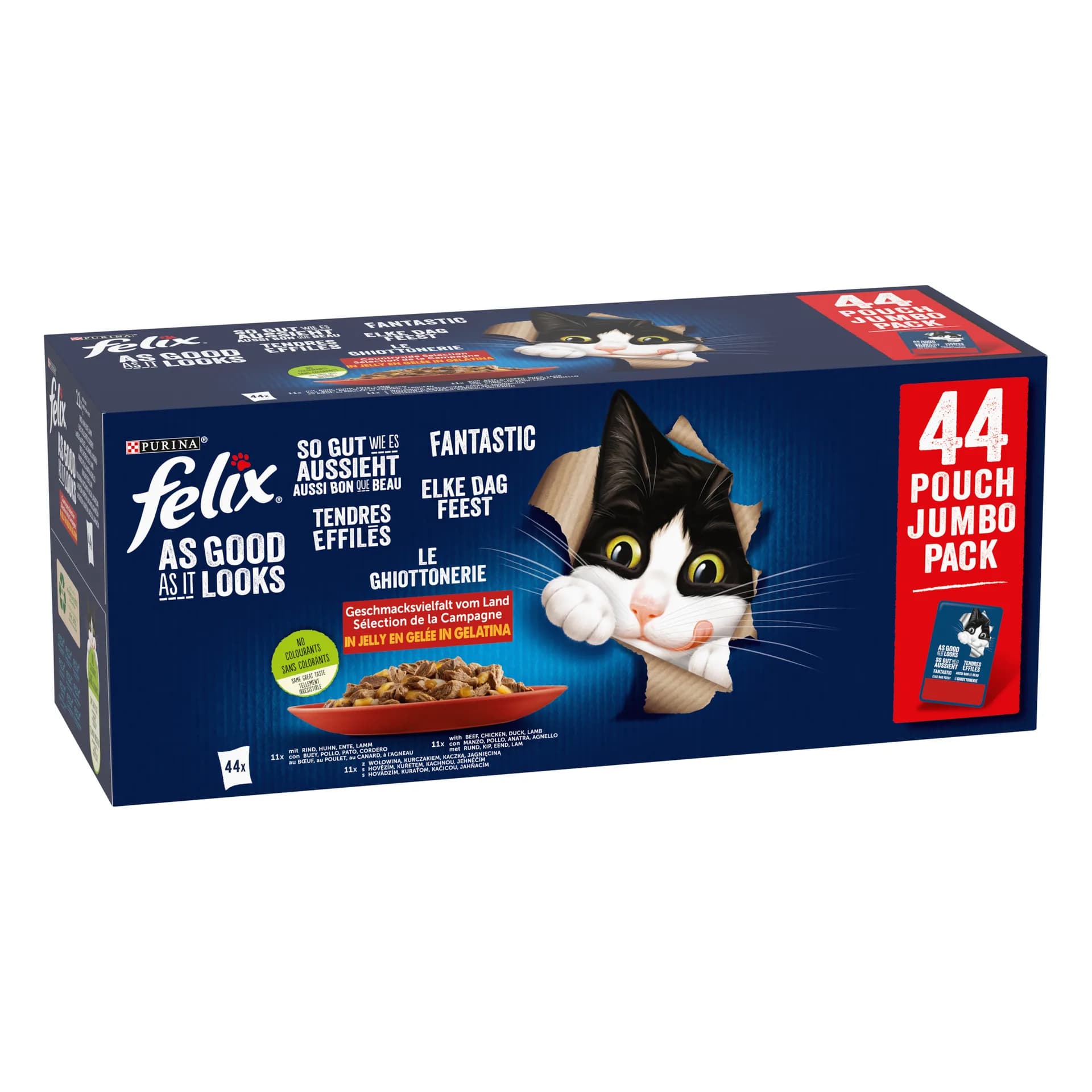 Felix Fantastic mix Wiejskich Smaków mokra karma w galaretce 44 × 85 g