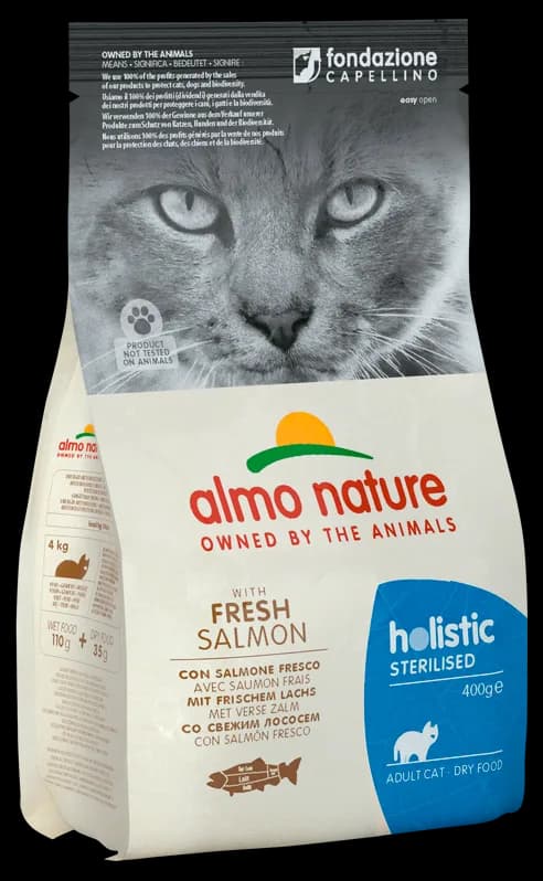 Almo Nature Sucha karma Holistic Sterilised z łososiem dla kota