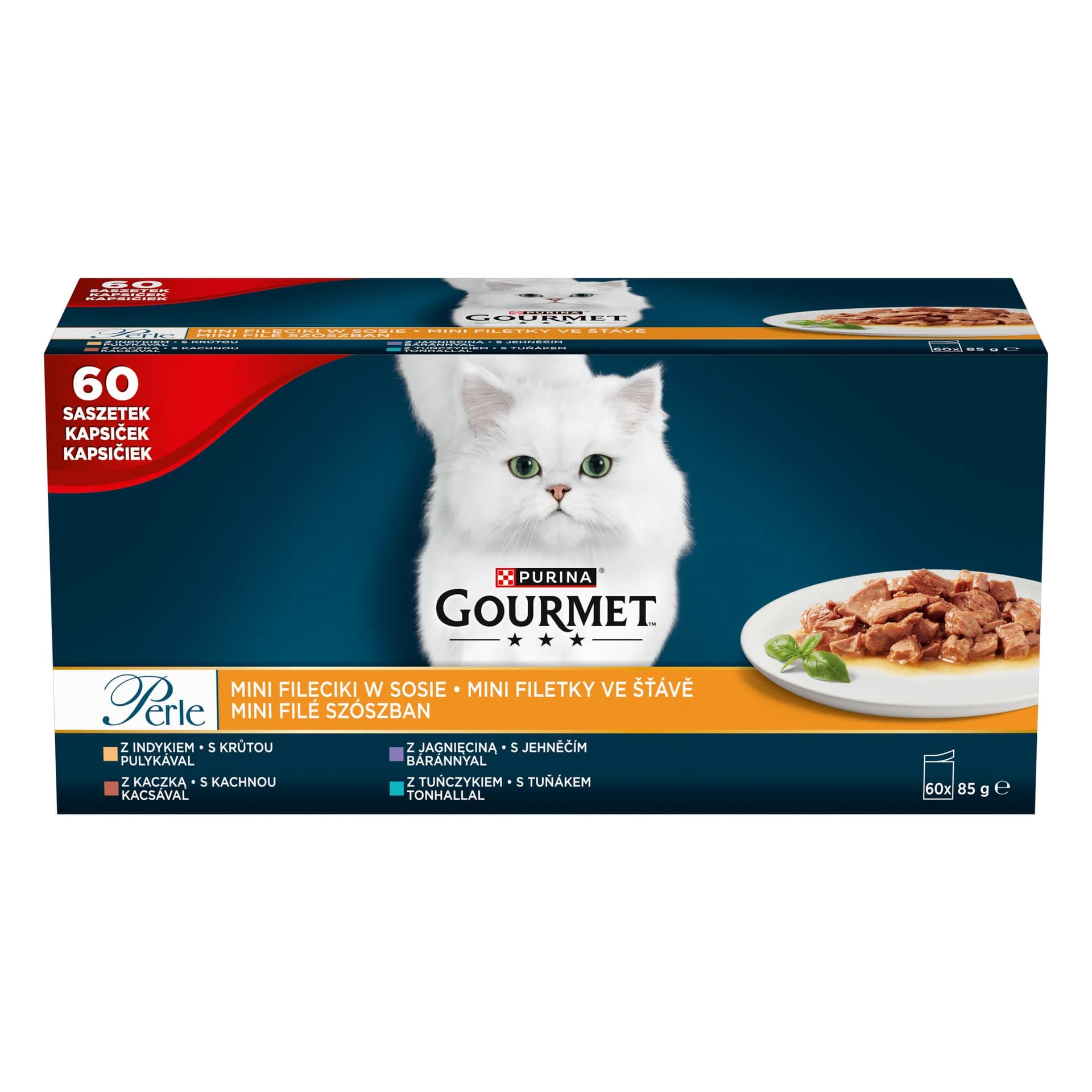 Gourmet Purina Perle Mini Fileciki w sosie z tuńczykiem 60 × 85 g