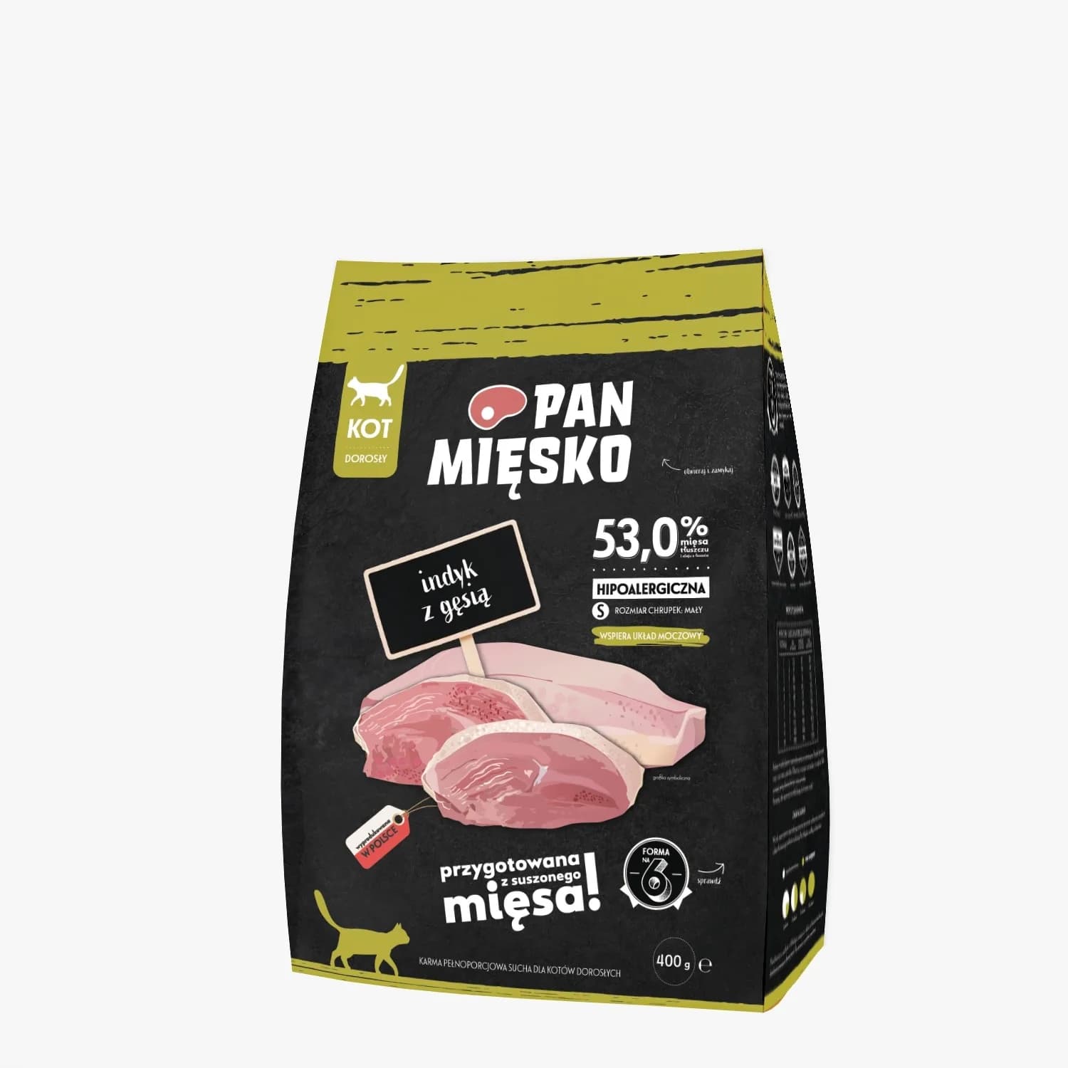 Pan Mięsko Karma sucha dla kota Indyk z gęsią – 400 g