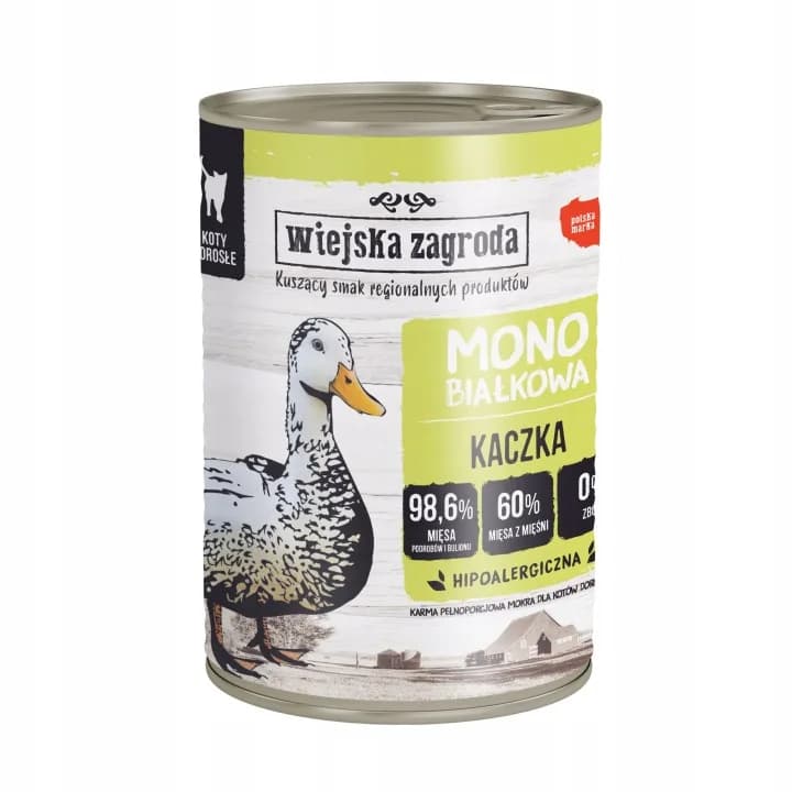 Wiejska Zagroda karma mokra monobiałkowa dla kota kaczka – 400 g