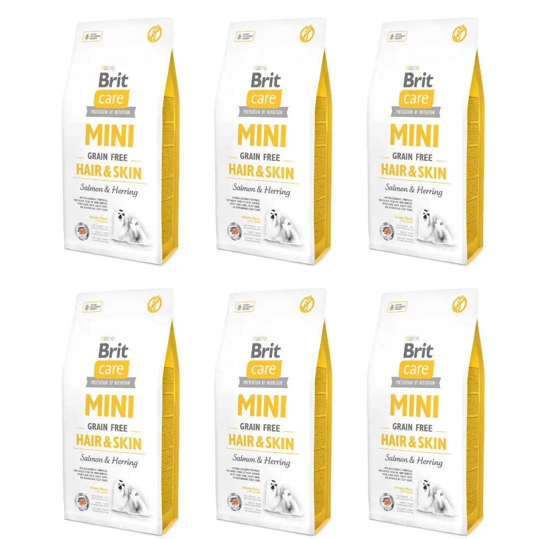Brit Care Dog Mini Grain Free Hair & Skin Salmon & Herring sucha karma dla psów małych ras z łososiem i śledziem – 2 kg