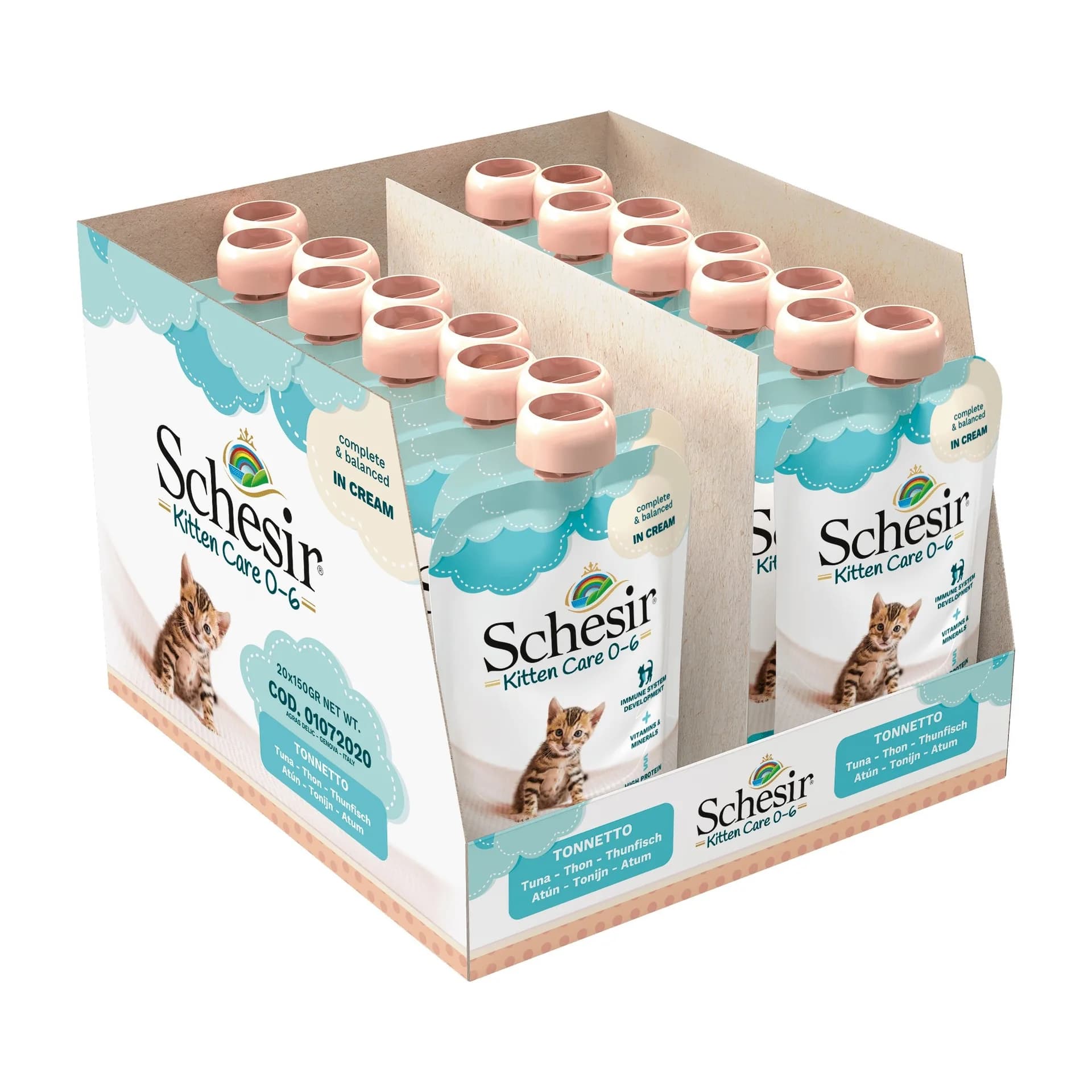 Schesir Kitten Care 0-6 karma mokra dla kociąt tuńczyk 150 g