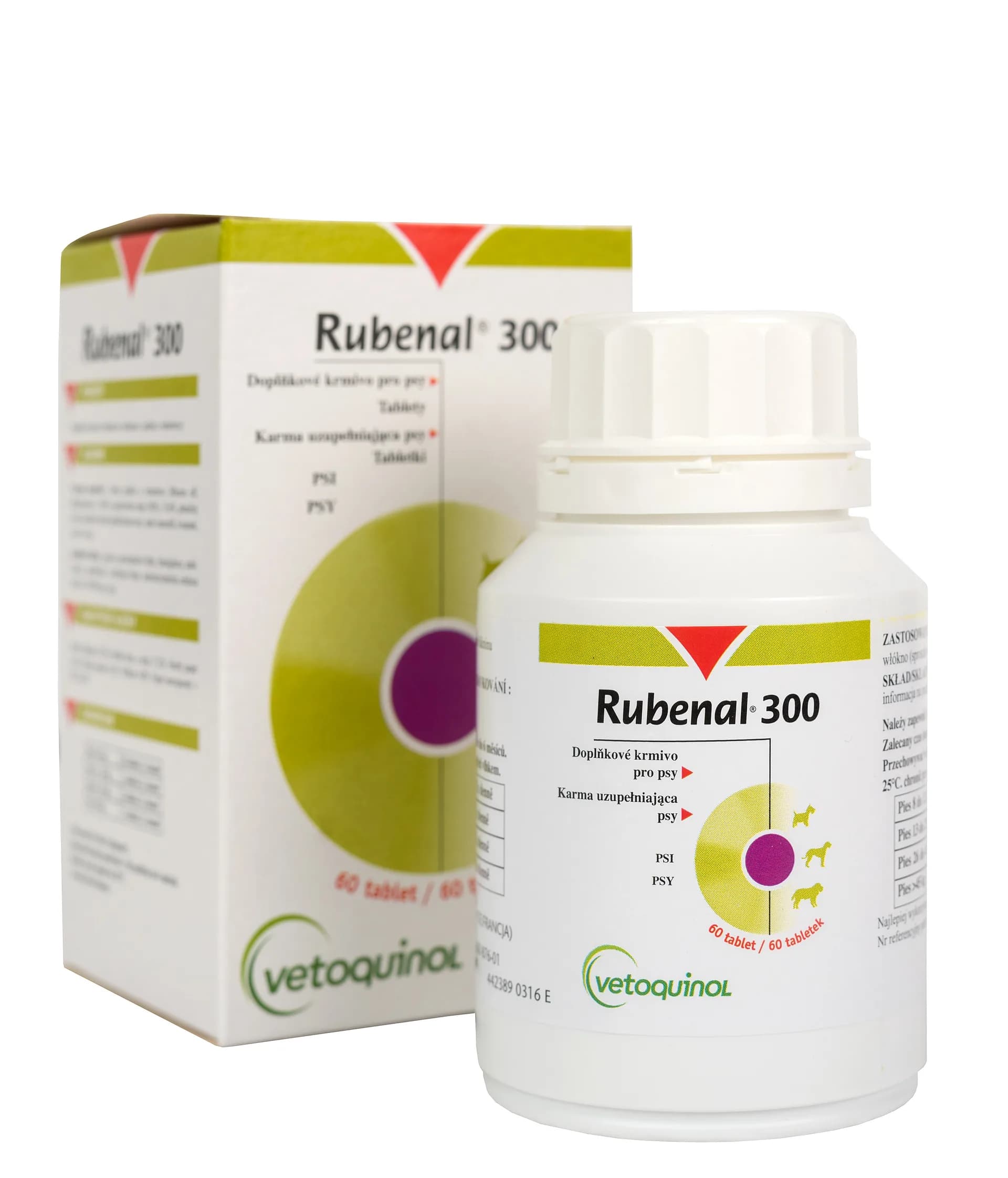 Vetoquinol Rubenal Uzupełniająca karma dla psów i kotów 60 tabletek 300 mg