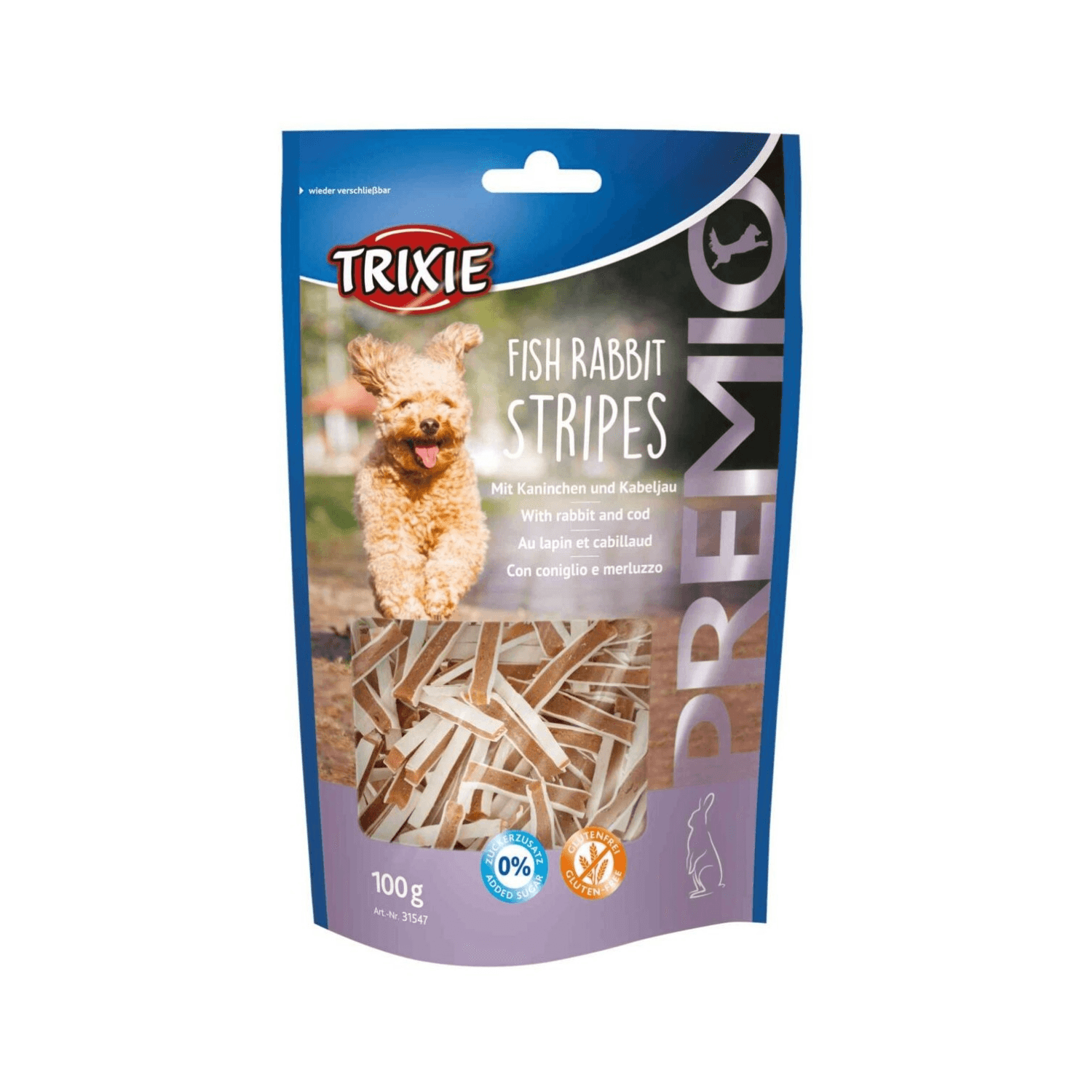 Trixie Premio Stripes Przysmak dla psów królik i dorsz 100 g