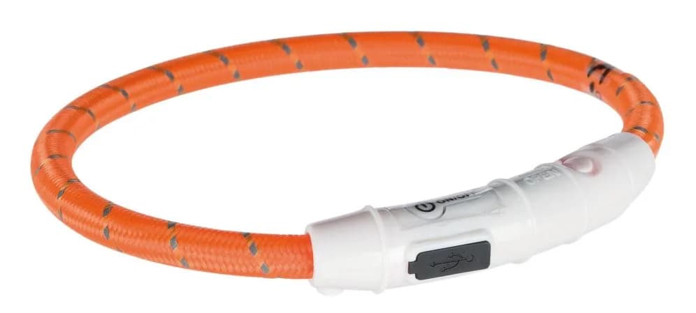 Trixie Migająca obroża USB dla psa – pomarańczowy, XS-S
