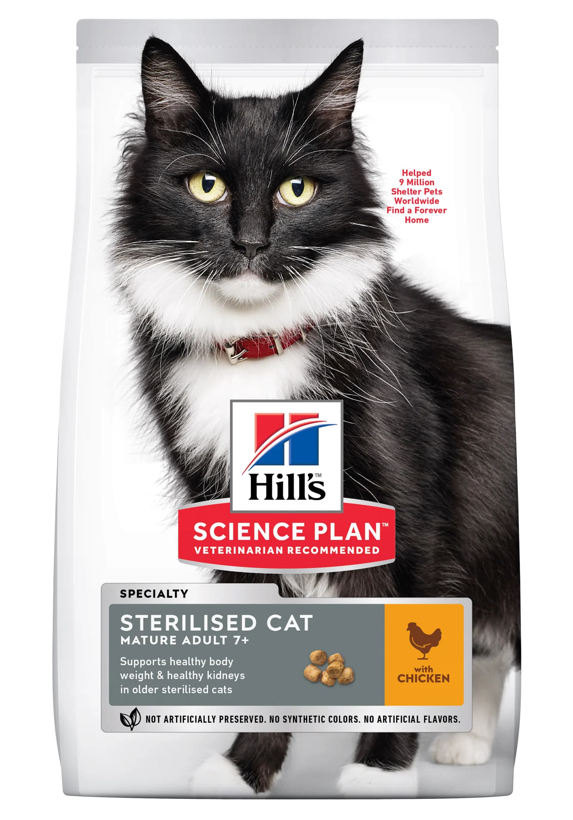 Hill's Sp Feline Mature Sterilised karma sucha dla starszych kotów Chicken 3 kg
