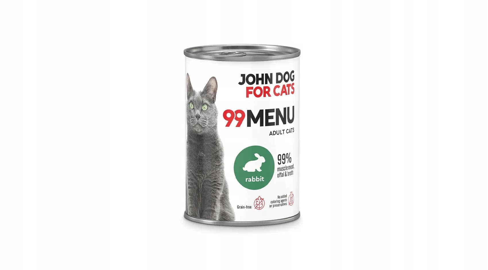 John Dog for Cats 99 Menu karma mokra z kurczakiem i królikiem dla dorosłych kotów – 400 g