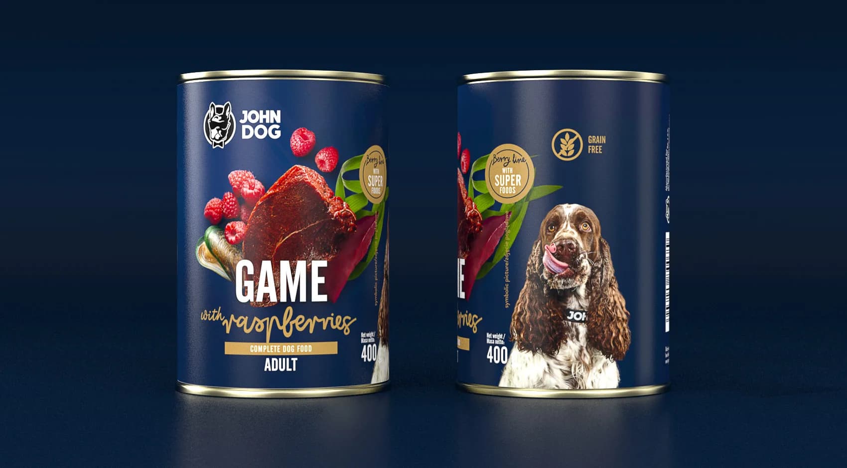 John Dog Berry Adult dziczyzna z malinami – 800 g