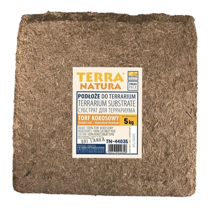 Terra Natura Podłoże do terrarium brykiet torf kokosowy foliowany – 650 g