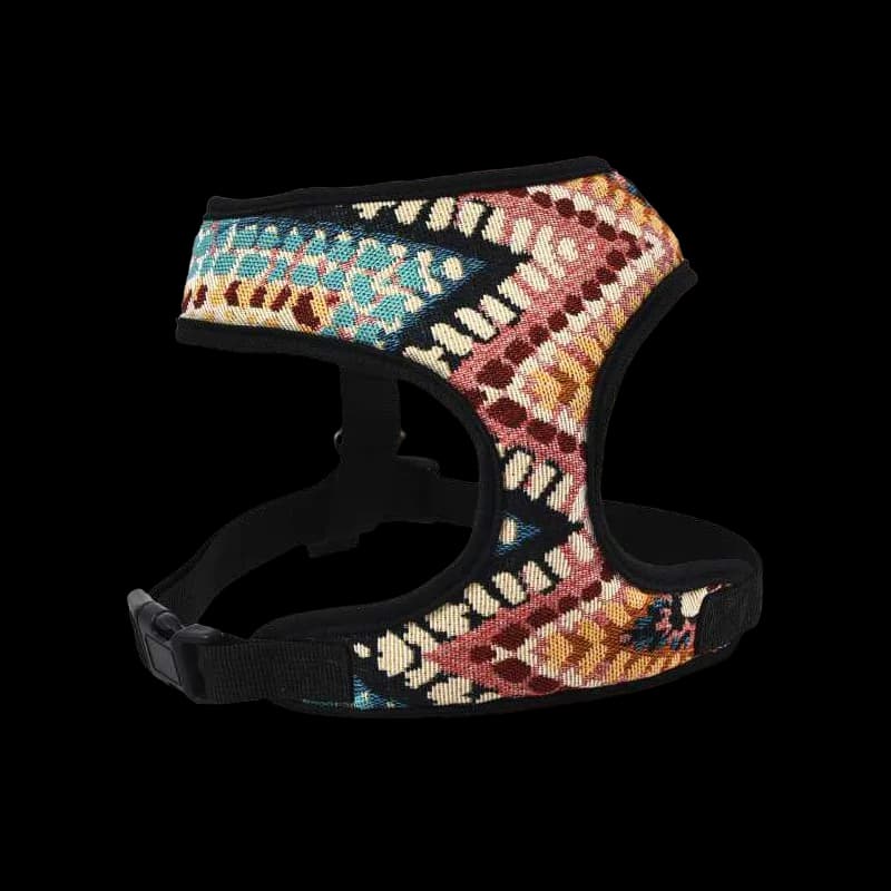 Barry King Szelki dla psa z wytrzymałej tkaniny wzór boho – 28cm/4-45cm, wzór boho