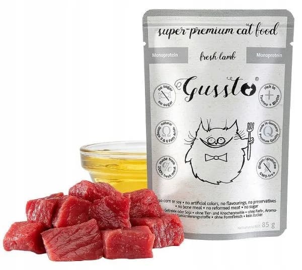 Gussto Fresh Lamb karma mokra monobiałkowa z jagnięciną dla kota saszetka 85 g