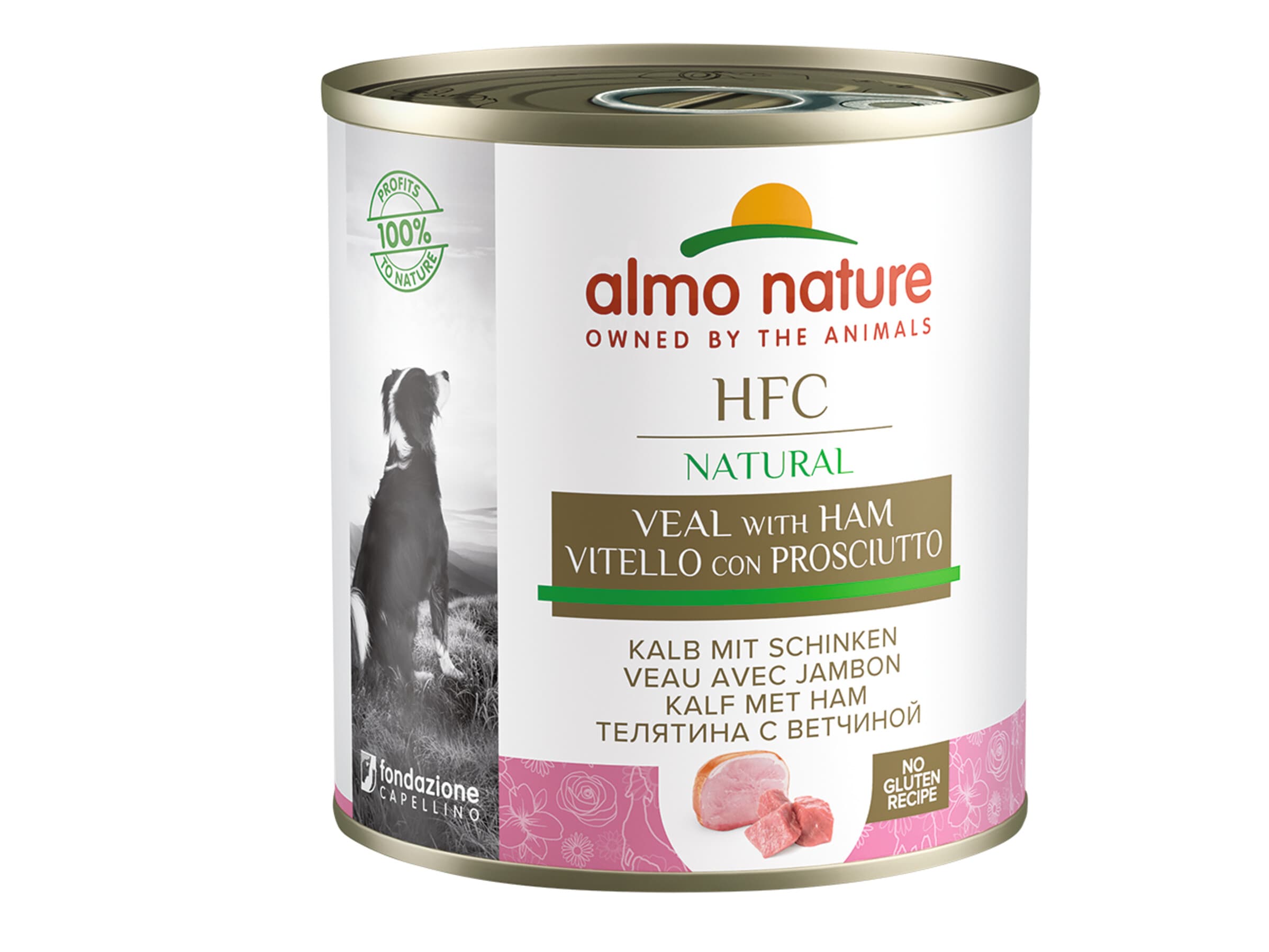 Almo Nature puszka HFC Cuisine cielęcina i szynka dla psa – 290 g