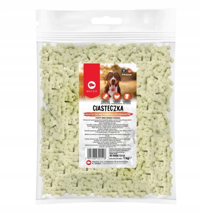 Maced Smakołyki dla psa Miętowe Kosteczki Smaczki Treningowe Przysmaki 1 kg