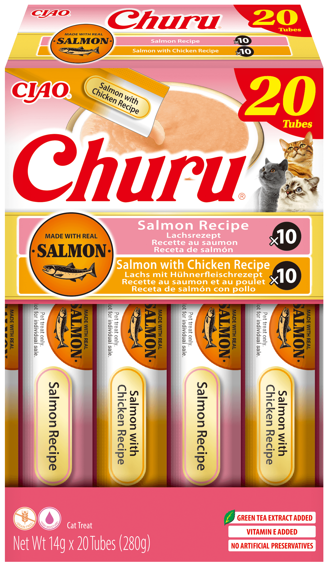 INABA Cat Salmon Churu Salmon & Chicken 20 × 14 g