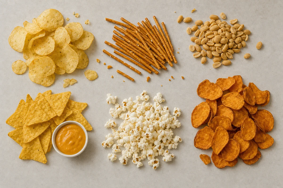 Chipsy, paluszki, solone orzeszki, nachosy, popcorn i chipsy z batatów: przekąski nie dla psa
