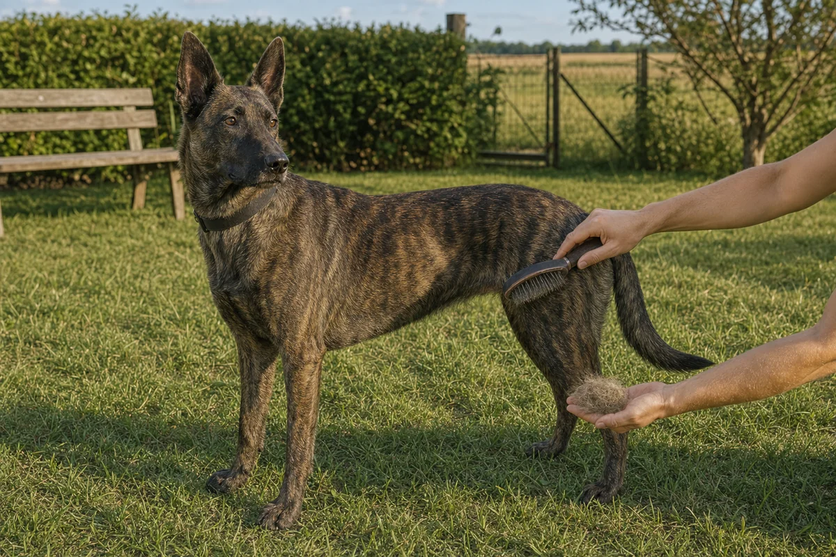 Czesanie krótkiej sierści owczarka holenderskiego
