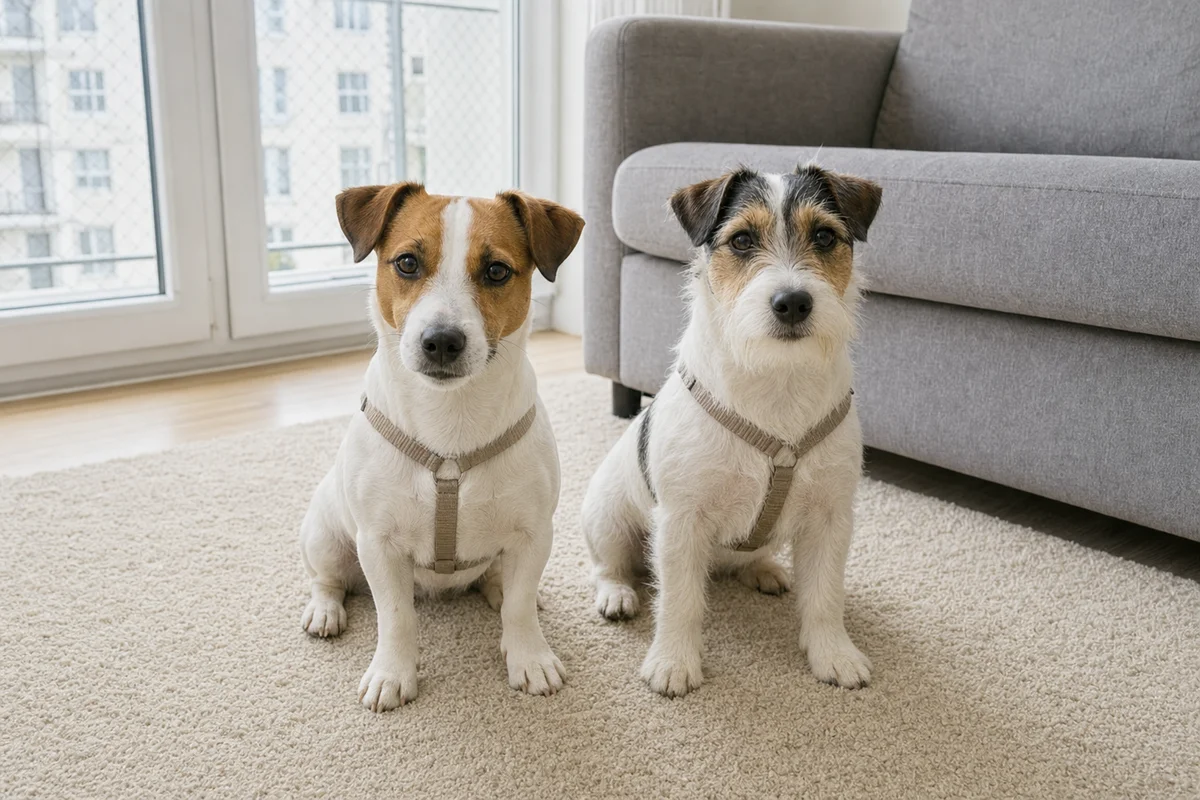 Jack russell terrier o sierści gładkiej i szorstkiej