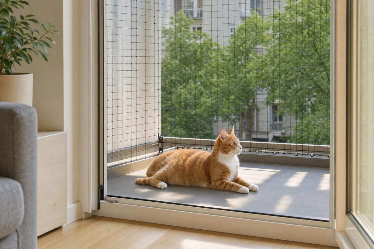 Zabezpieczony siatką balkon to bezpieczny kompromis między domem a podwórkiem