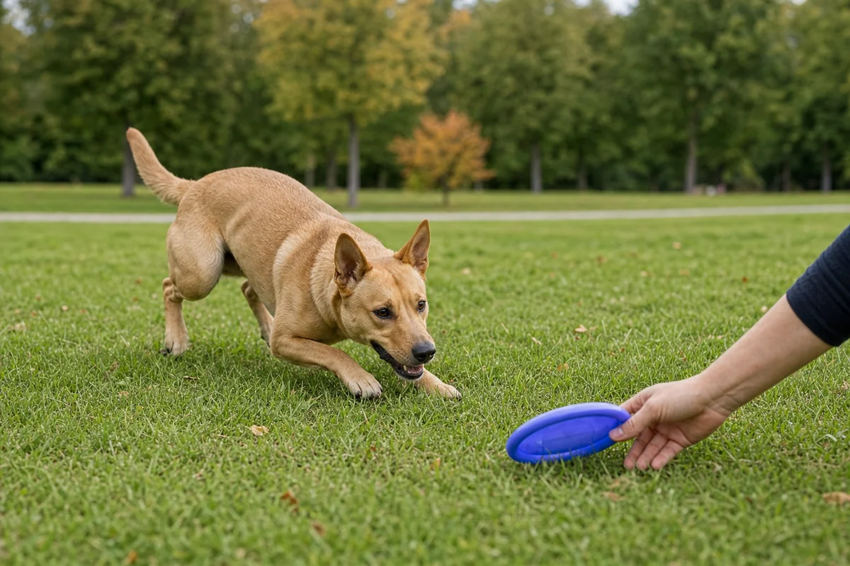 Nauka dogfrisbee od toczenia dysku po ziemi