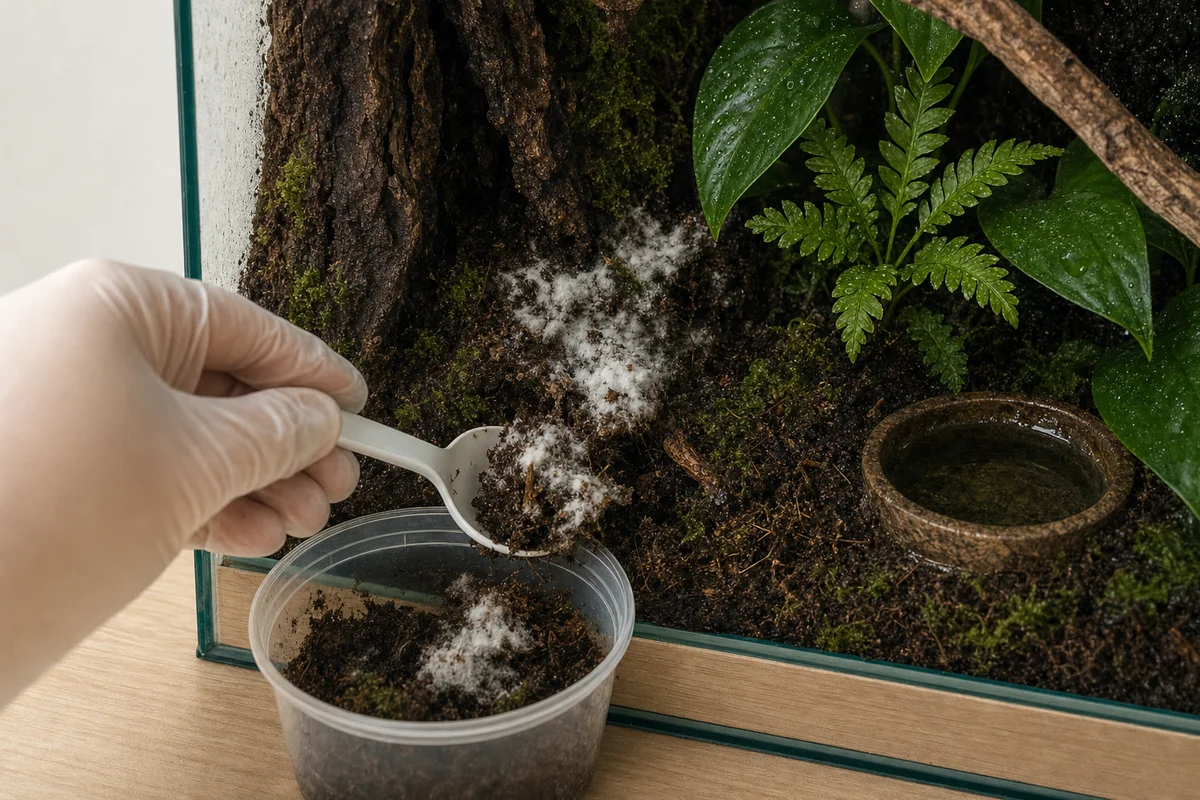 Pleśń w terrarium na korze — usuwanie razem z podłożem