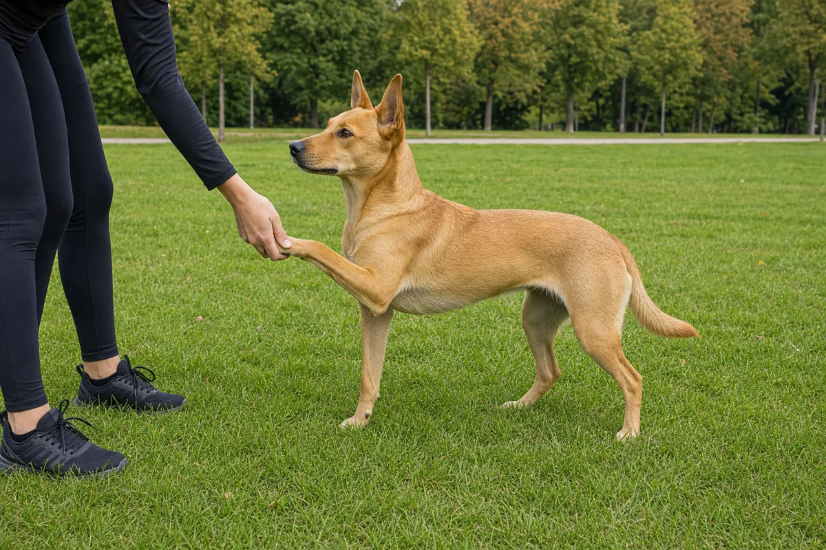 Rozgrzewka psa przed zabawą we frisbee
