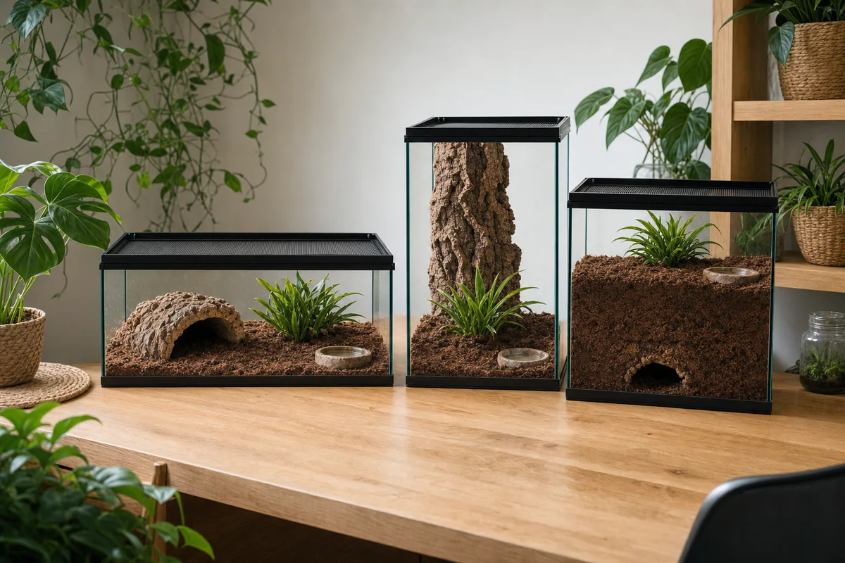 Trzy typy terrarium dla ptasznika: naziemny, nadrzewny i kopiący