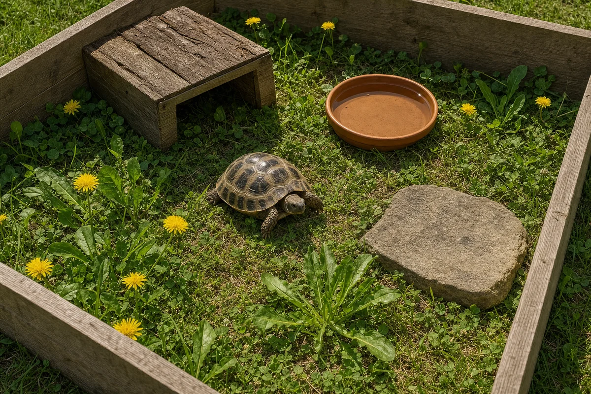 Żółw lądowy w słonecznej zagrodzie — warunki, które wydłużają życie